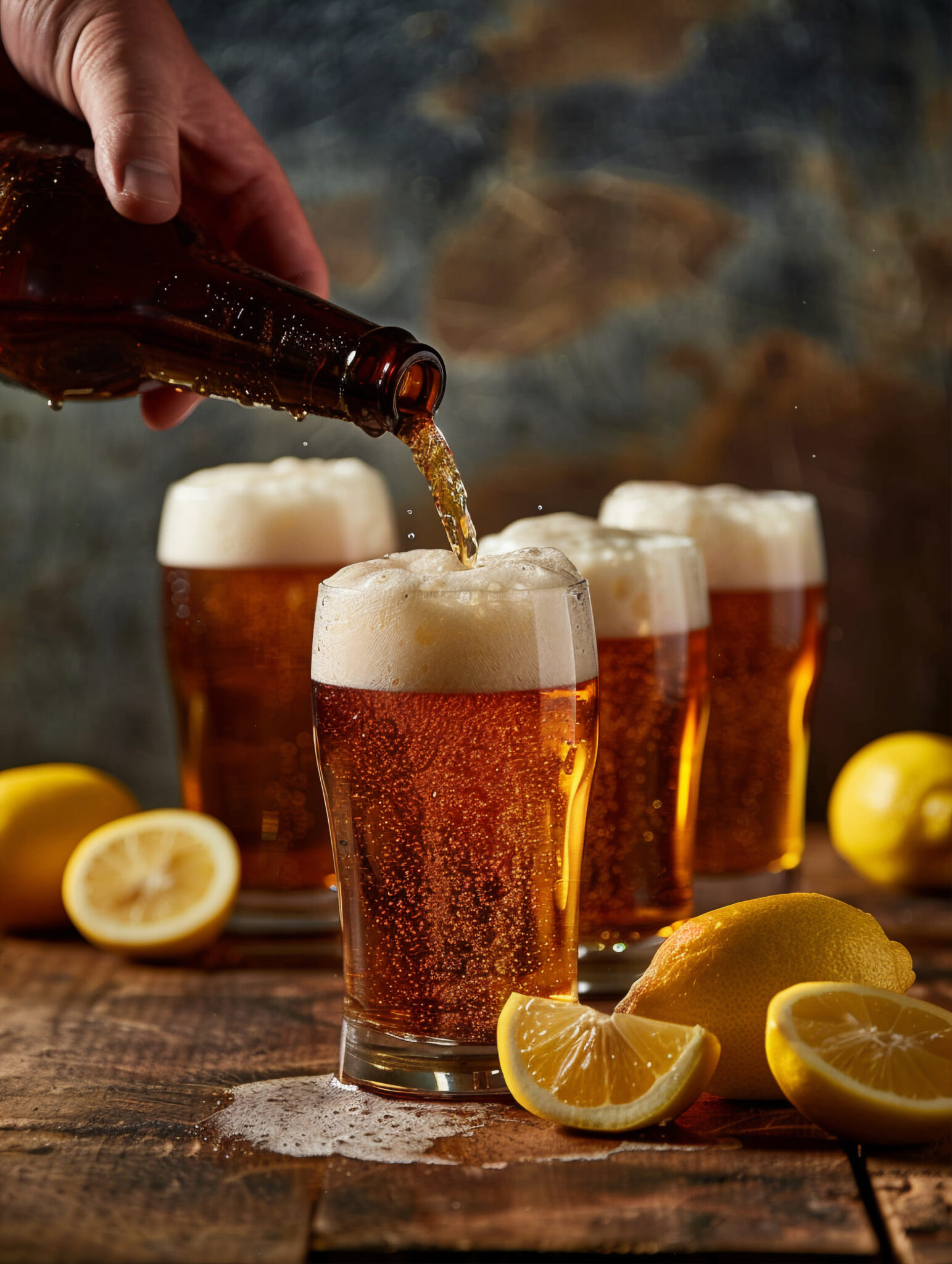 Session IPA cítrica sendo servida no copo tulipa